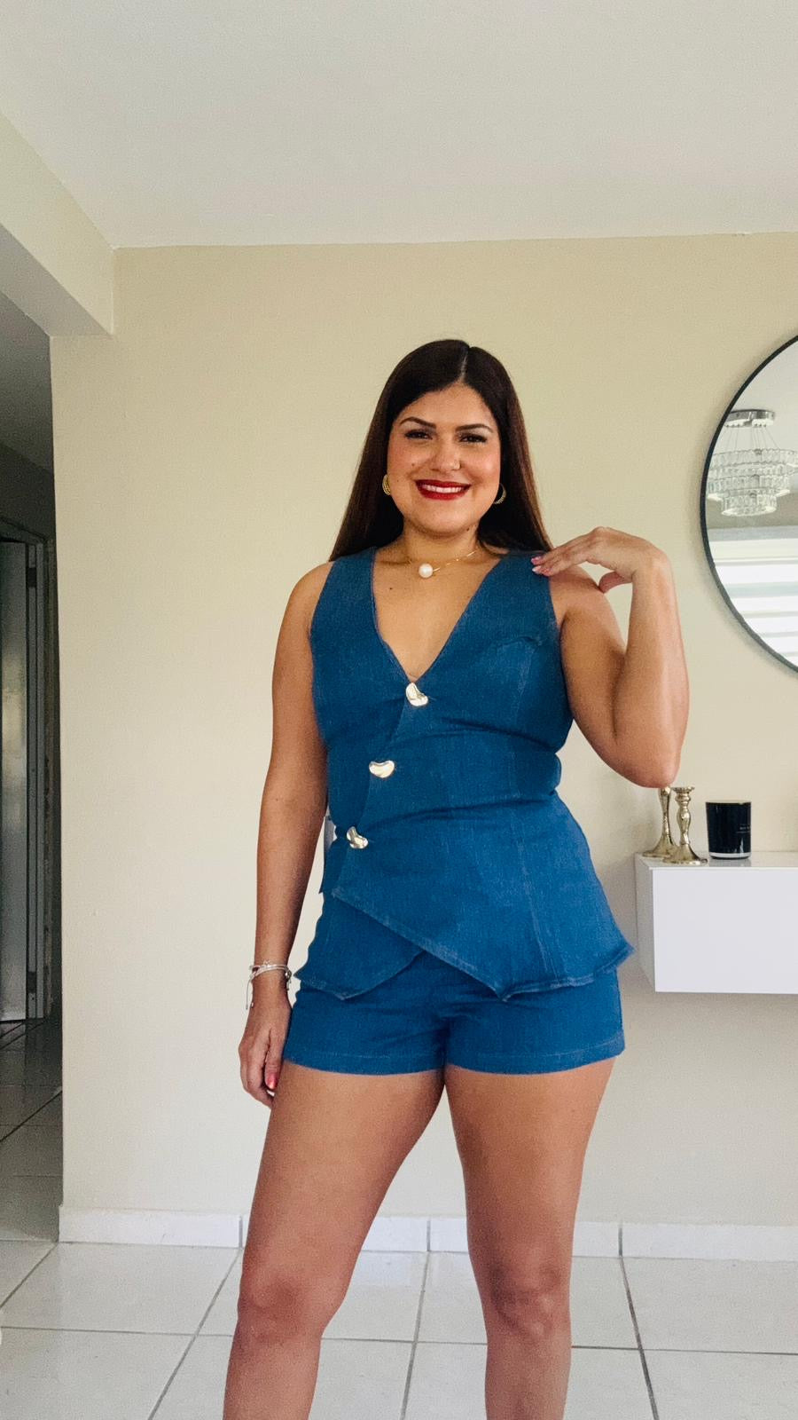 Denim romper