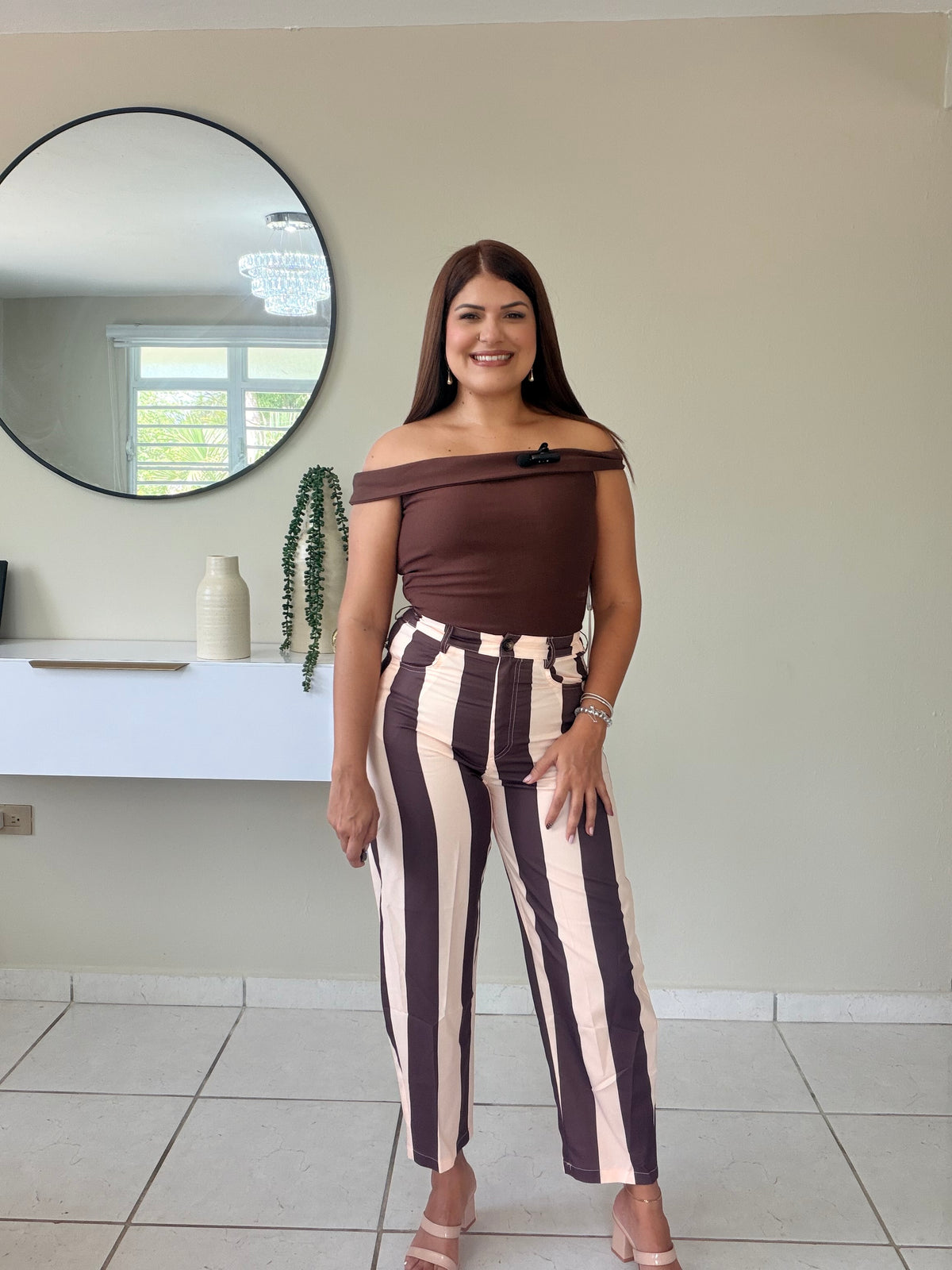 Mocha Cream Barrel Pants