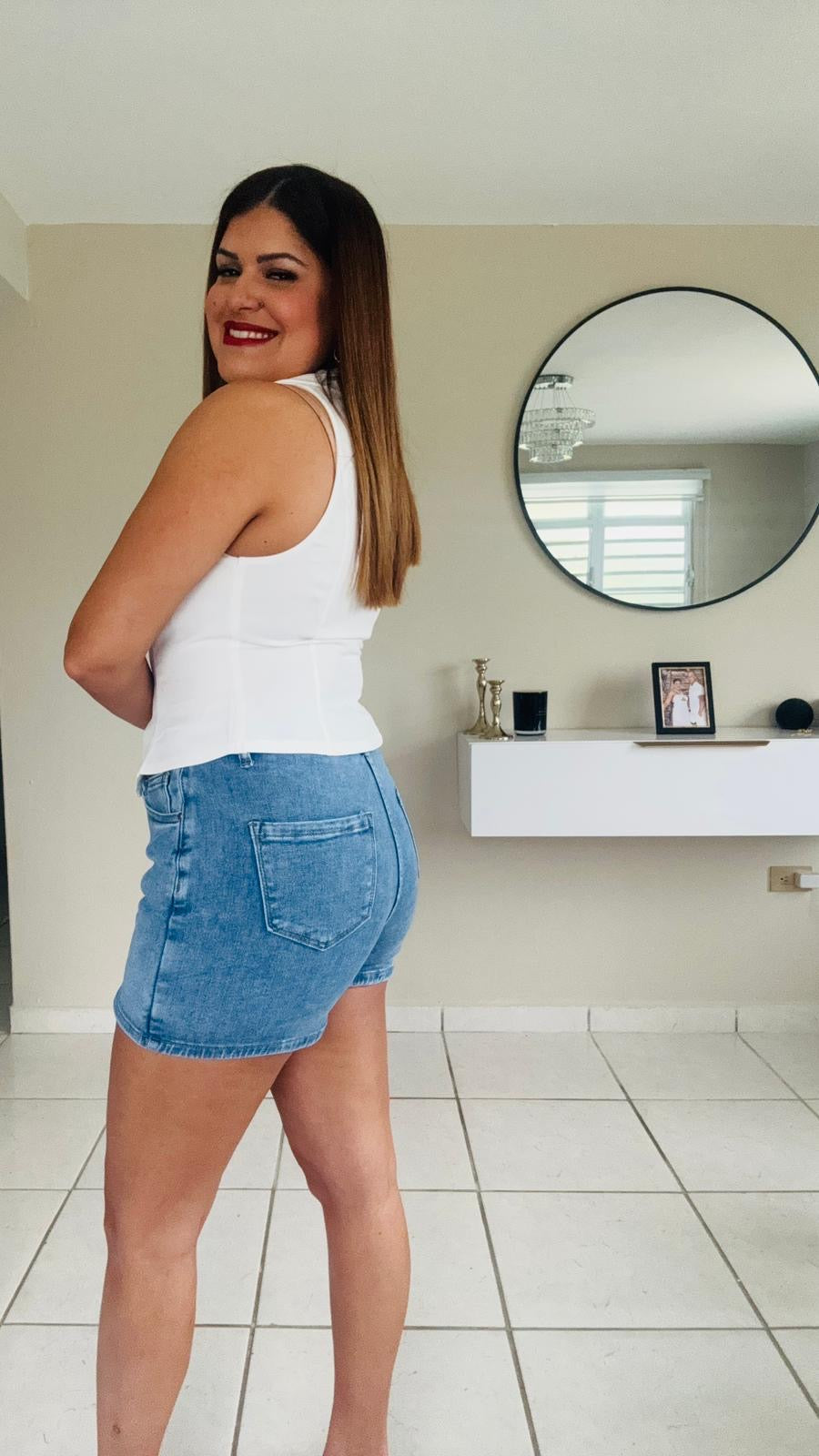 Denim skort