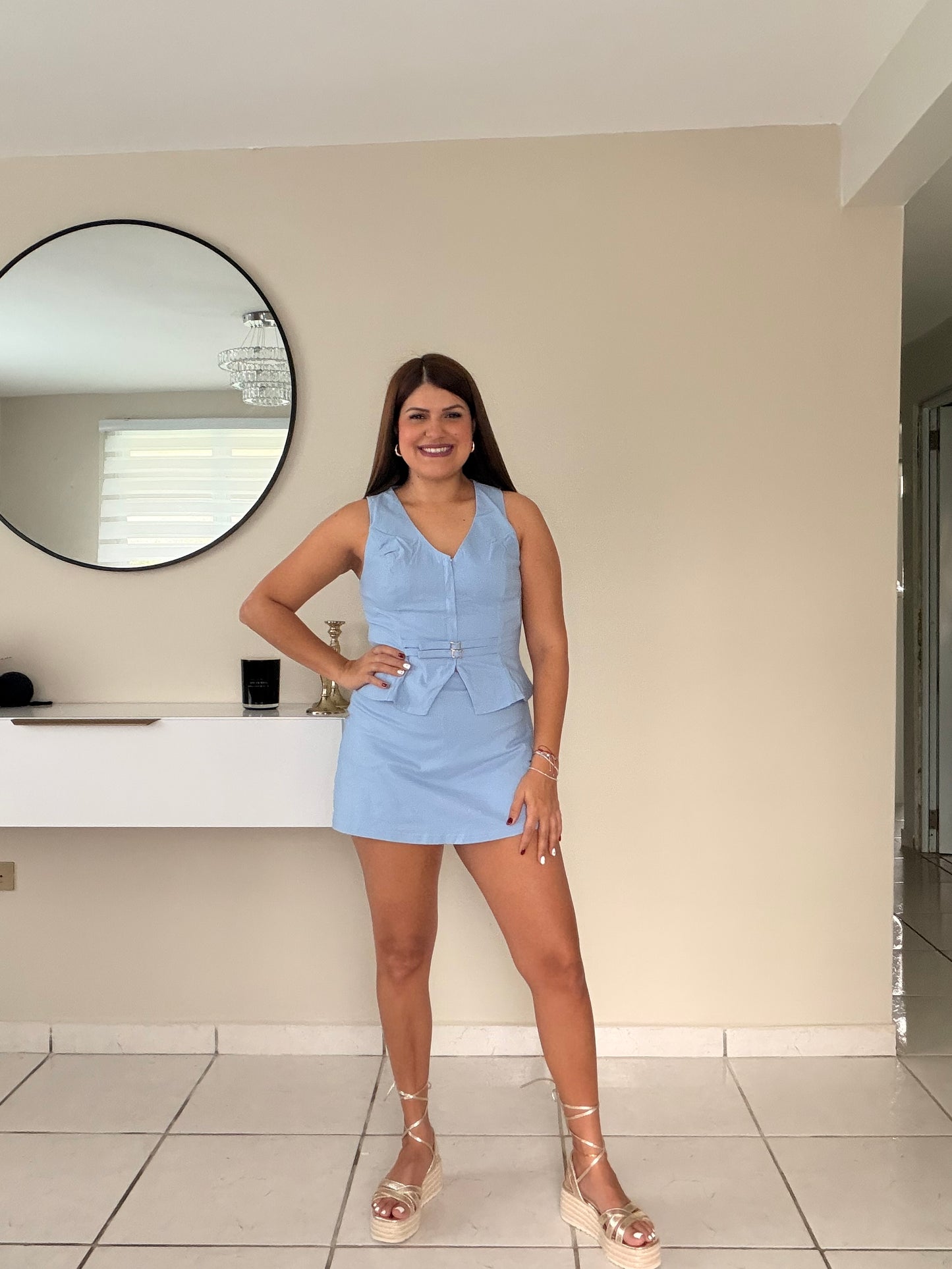 Blue set skort/ Vest