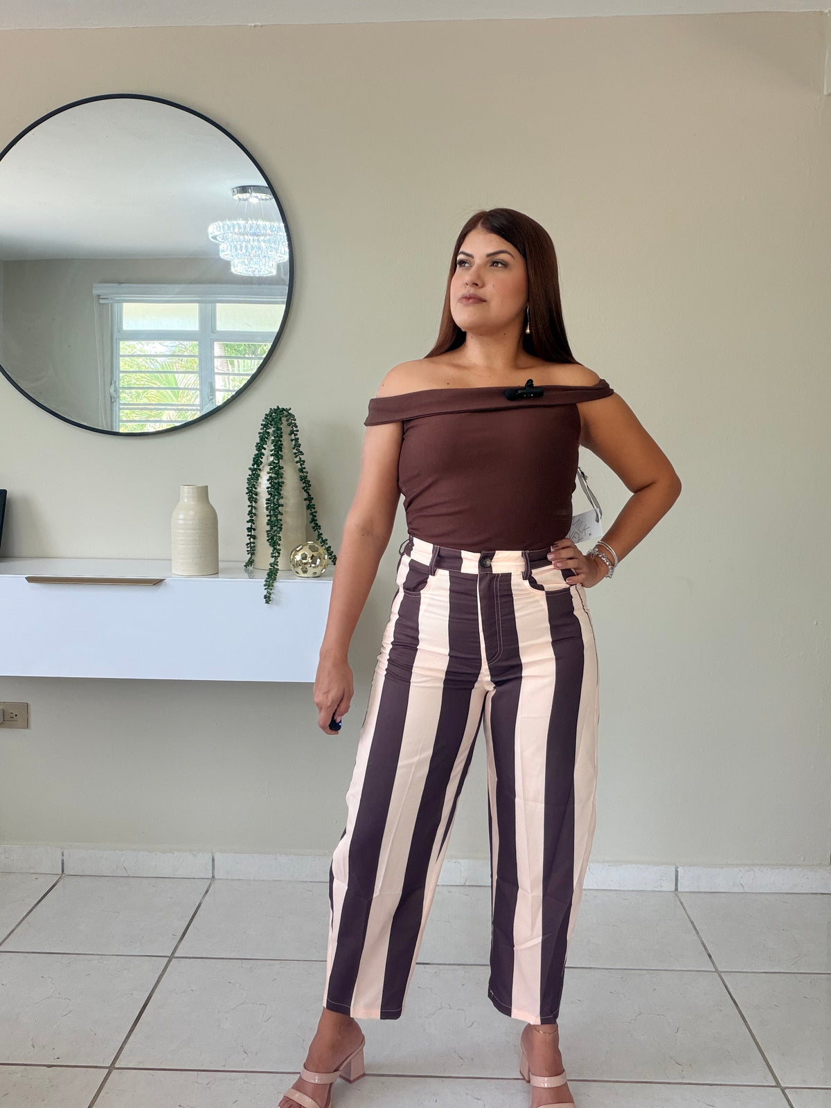 Mocha Cream Barrel Pants