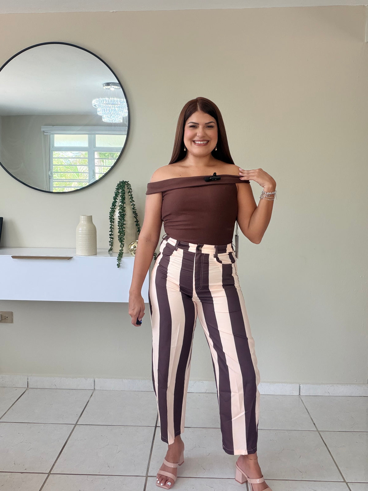 Mocha Cream Barrel Pants