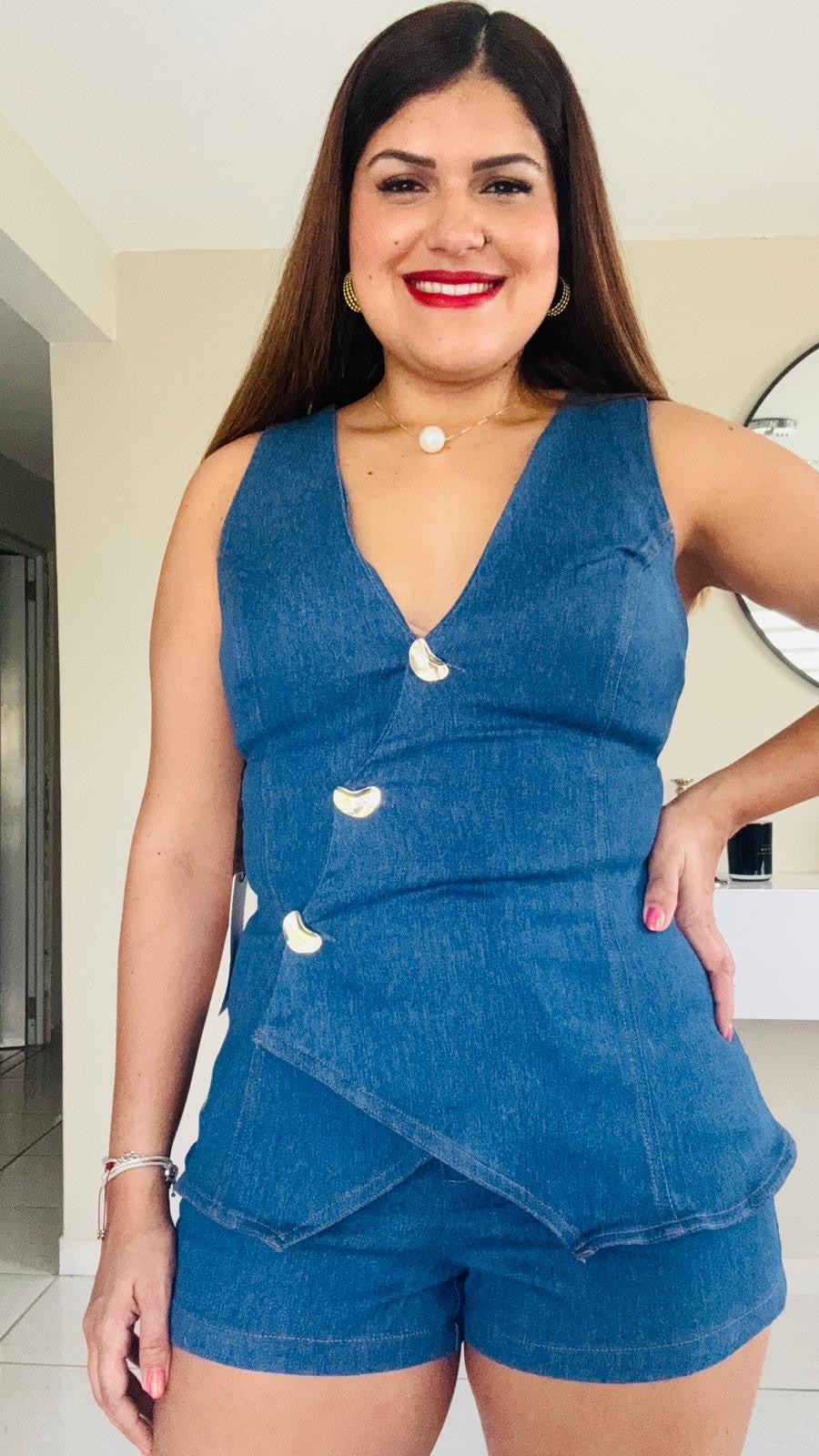 Denim romper