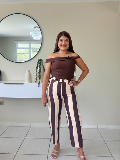 Mocha Cream Barrel Pants