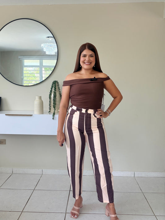 Mocha Cream Barrel Pants