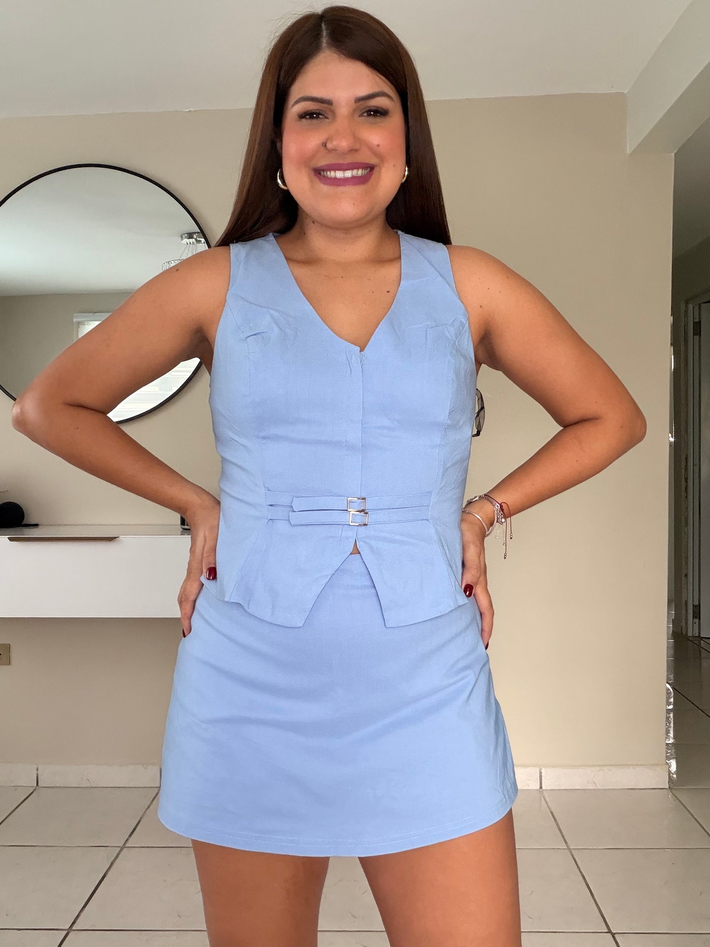 Blue set skort/ Vest