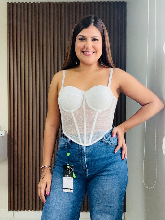 White Bustier
