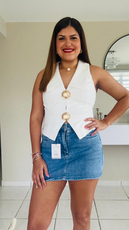 Denim skort