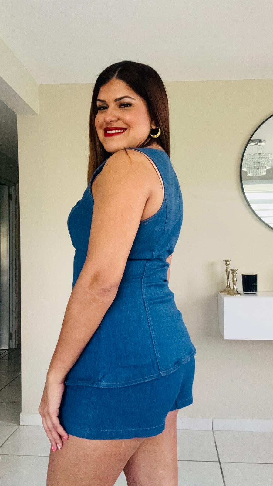 Denim romper